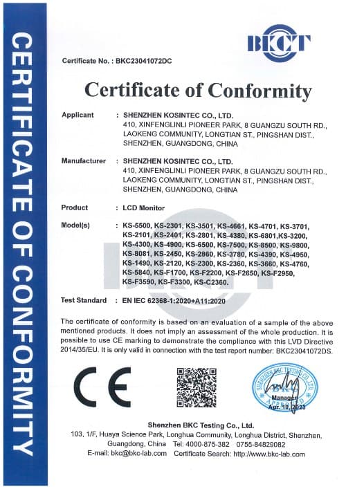 LVD Certificate-BKC23041072DC-SHENZHEN KOSINTEC-LCD Monitor-LVD Cert(2)_00.jpg