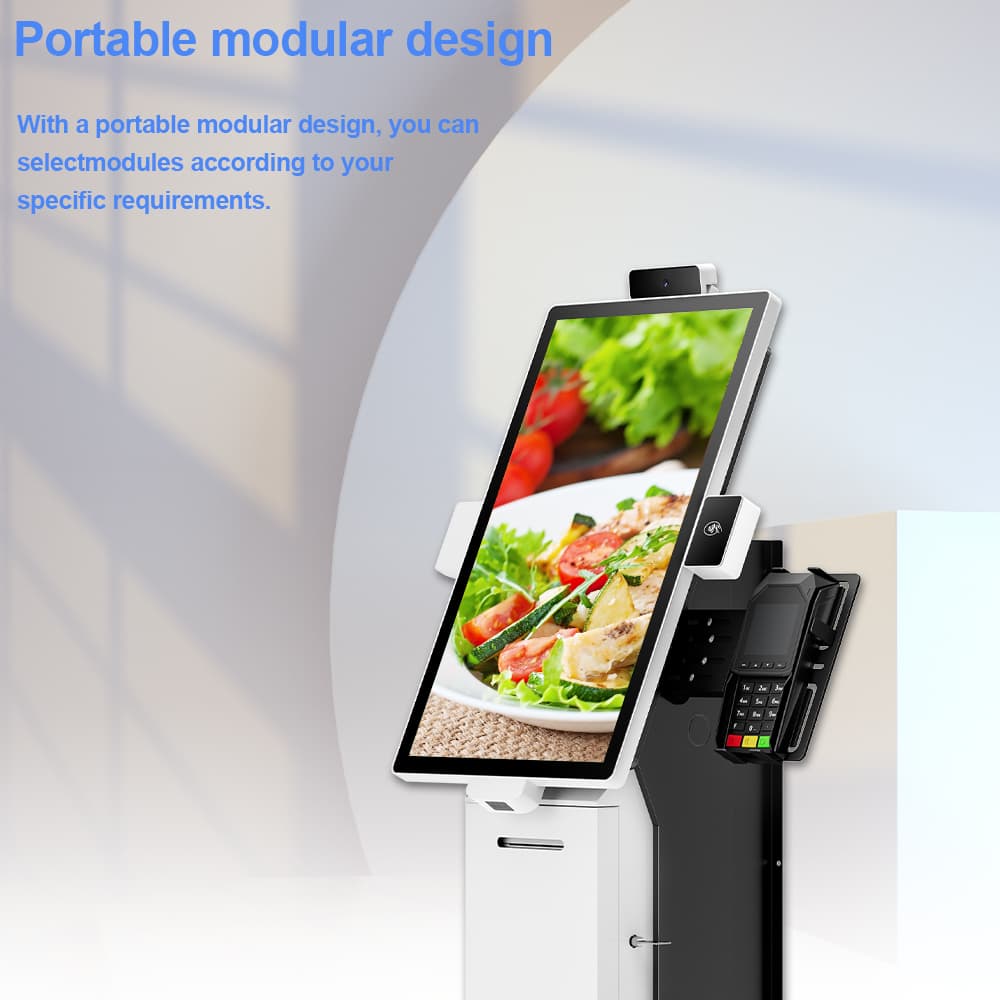21.5 Inch Desktop Self Order Kiosk 4K Touch Modular Payment SDK Support