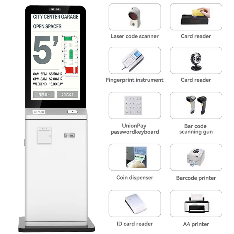 21.5-Inch Windows Touch Screen Restaurant Payment Terminal Optional QR Code Scanner and Barcode Reader for Shopping Mall Kiosks