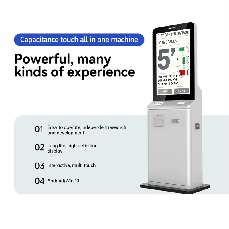 21.5-Inch Windows Touch Screen Restaurant Payment Terminal Optional QR Code Scanner and Barcode Reader for Shopping Mall Kiosks