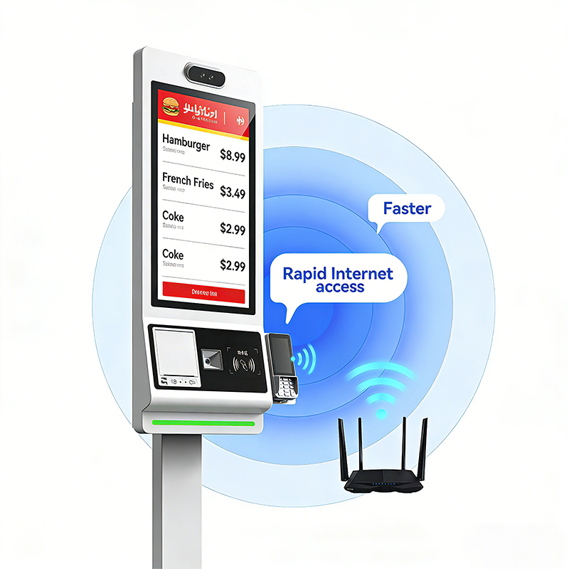 Fast Restaurant Ordering System Desktop Touch Stand Screen Health Kiosk