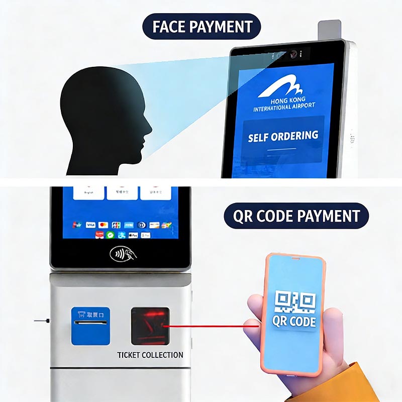 Self-Service Checkout Kiosk: HD Capacitive Screen, Multi-Payment (Face/QR) & Cloud Data Sync for Retail/F&B Operational Efficiency