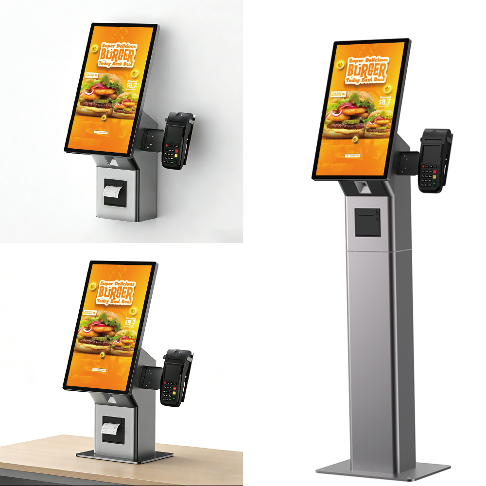 32 Inch Restaurant Self Ordering Kiosk Slim Design 4K Touch Fast Payment