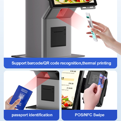 All-in-One Self Ordering Payment Kiosk | 10-Point PCAP Anti-Glare Touch Screen