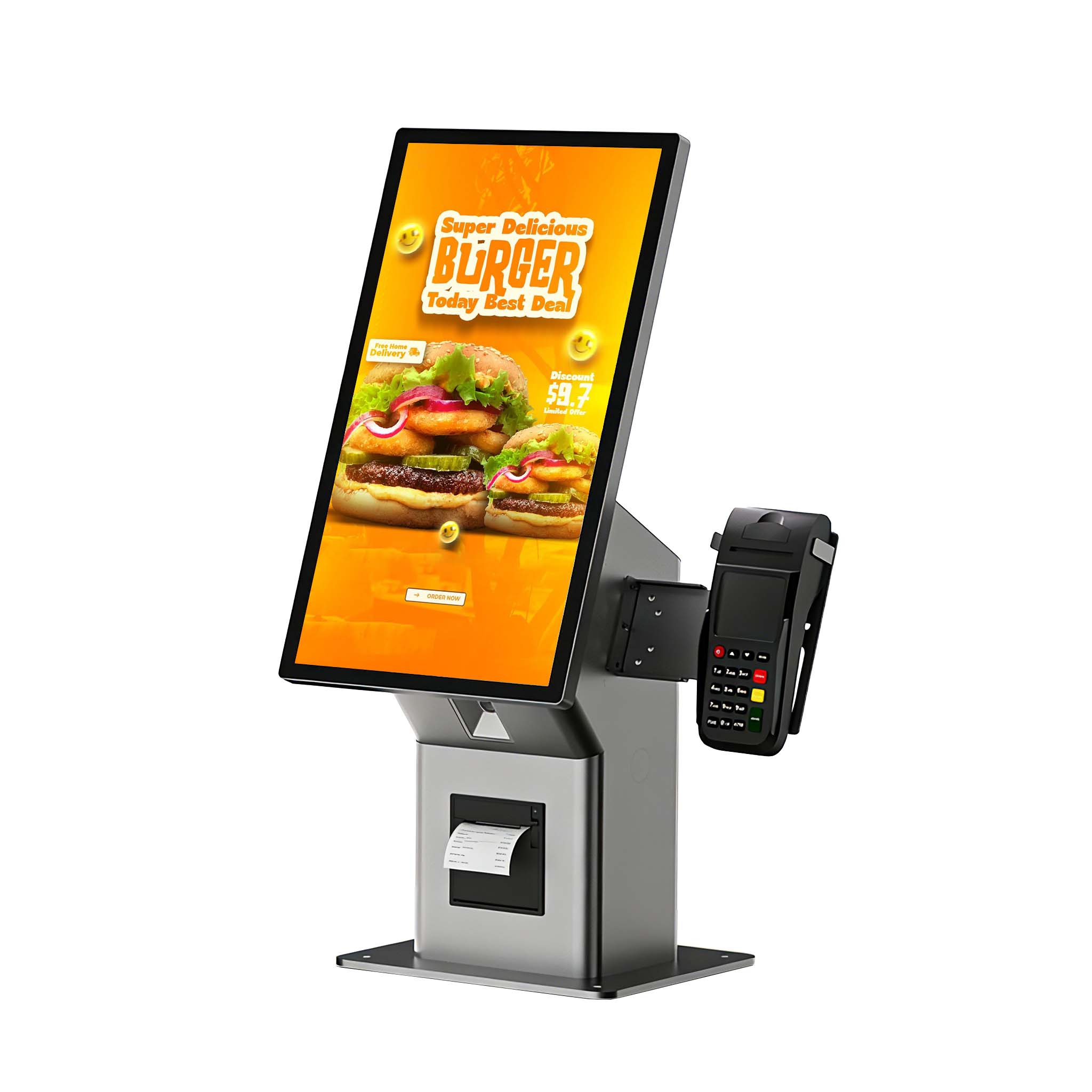 All-in-One Self Ordering Payment Kiosk | 10-Point PCAP Anti-Glare Touch Screen